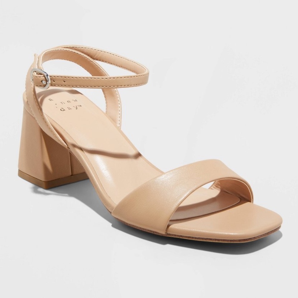 A New Day Tan Block Heel Sandals Size 11 NEW